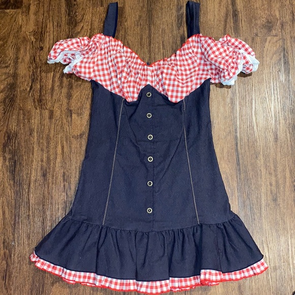Leg Avenue Denim Red/White checkered costume dress